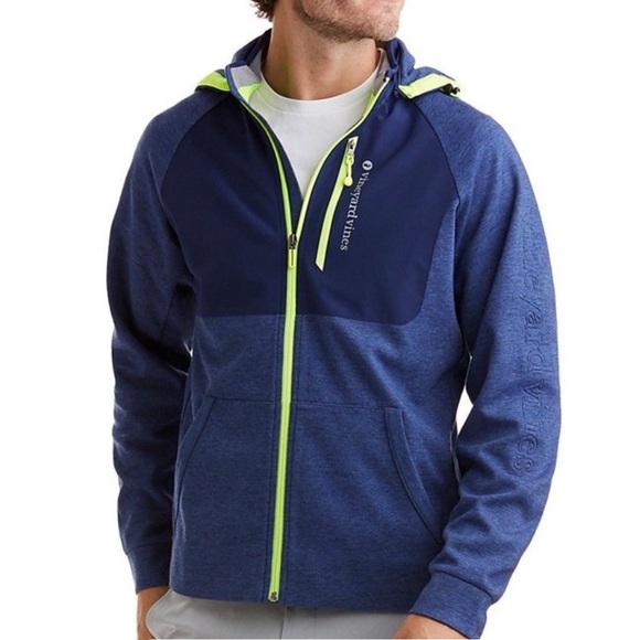 Vineyard Vines Other - Vineyard Vines Performance Jersey Mesh Hoodie Full Zip Navy Jacket
